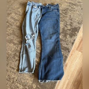 Abercrombie & Fitch Blue and Gray Flare Jeans